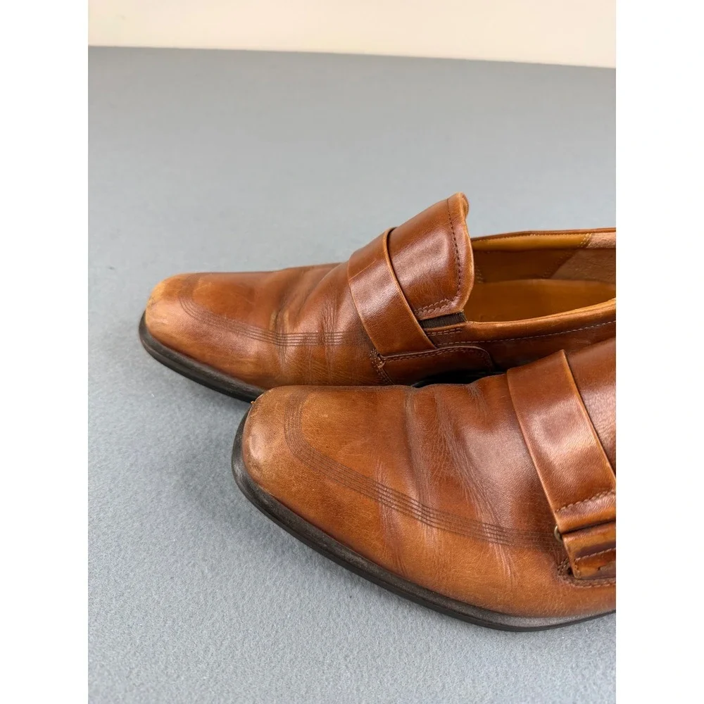 ECCO Edinburgh Loafers Mens EU‎ 41 US 7.5 Brown Leather Slip On Dress Shoes